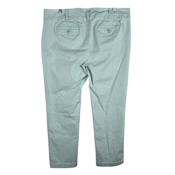 Talbots Women's The Daily Ankle Mint Green Stretchy Slit Pockets Casual Pants 14 - Picture 2 of 11